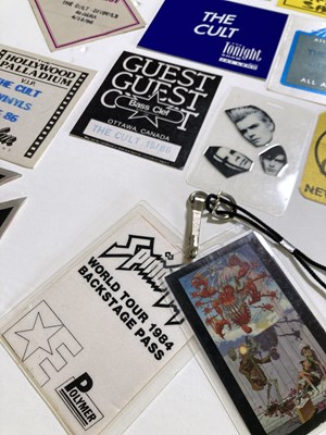 Lot 586 - BILLY DUFFY / THE CULT - STAGE PASSES / LAMINATES.