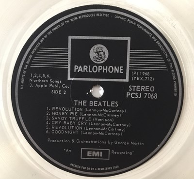 Lot 271 - THE BEATLES - WHITE ALBUM LP (LIMITED EDITION SOUTH AFRICAN PRESSING - CLEAR VINYL - PCSJ 7067/8)