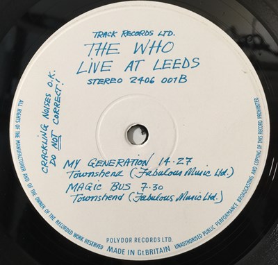 Lot 273 - THE WHO - LIVE AT LEEDS LP (COMPLETE 1ST UK PRESSING - TRACK 2406 001)