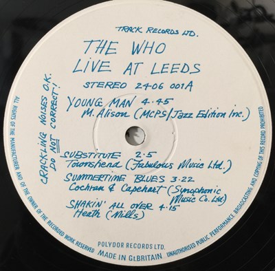 Lot 273 - THE WHO - LIVE AT LEEDS LP (COMPLETE 1ST UK PRESSING - TRACK 2406 001)