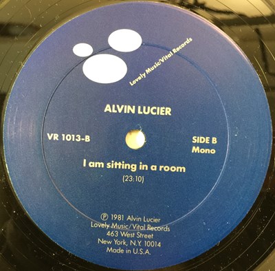 Lot 277 - ALVIN LUCIER - I AM SITTING IN A ROOM LP (ORIGINAL US COPY - LOVELY MUSIC LTD VR 1013)