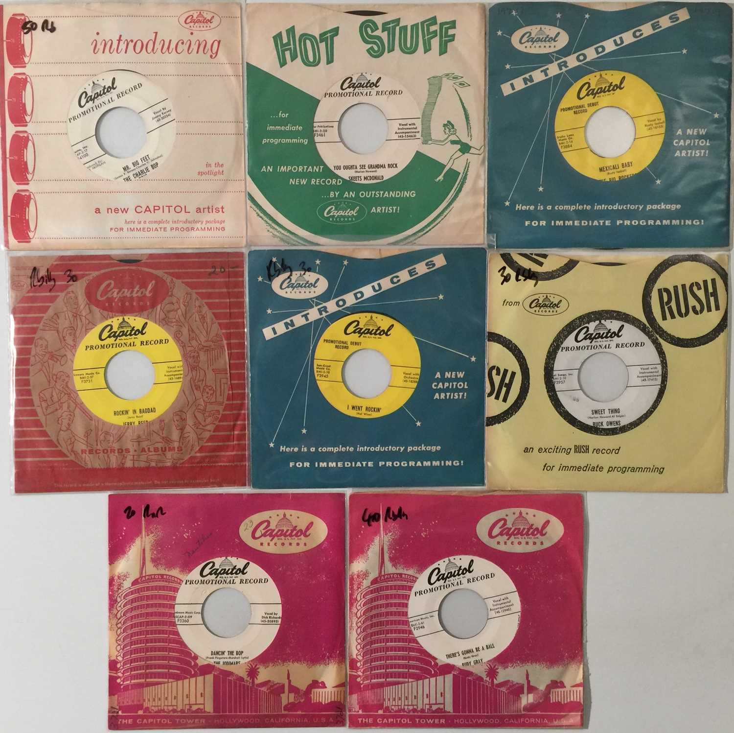 Lot 182 - CAPTIOL - ROCKABILLY/ ROCK N ROLL 7" PROMO PACK