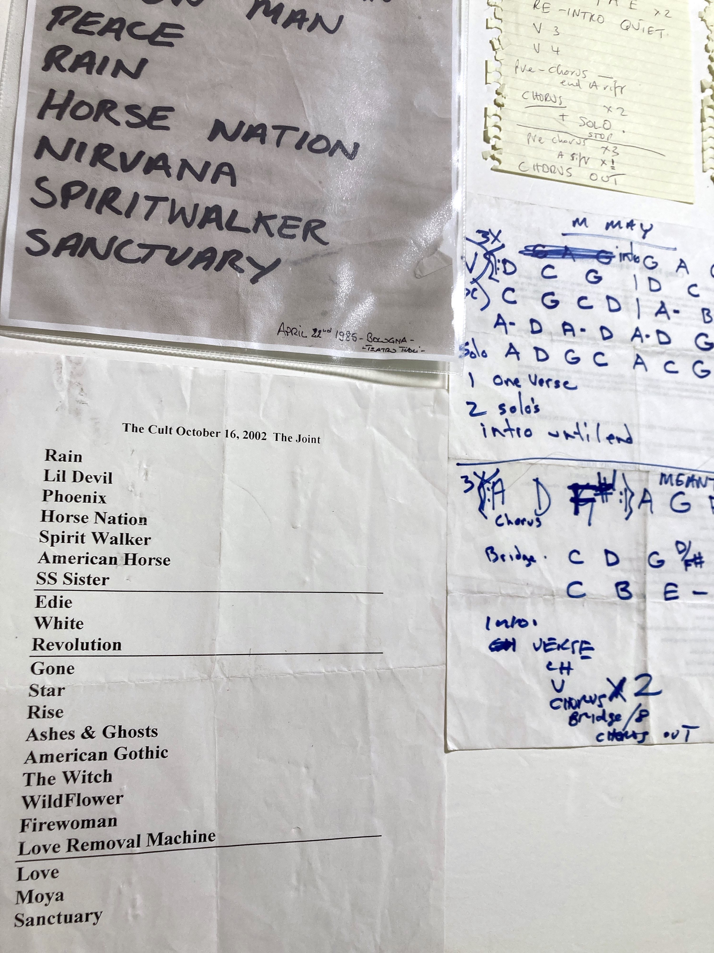 Lot 597 - BILLY DUFFY / THE CULT - SETLISTS AND GUITAR