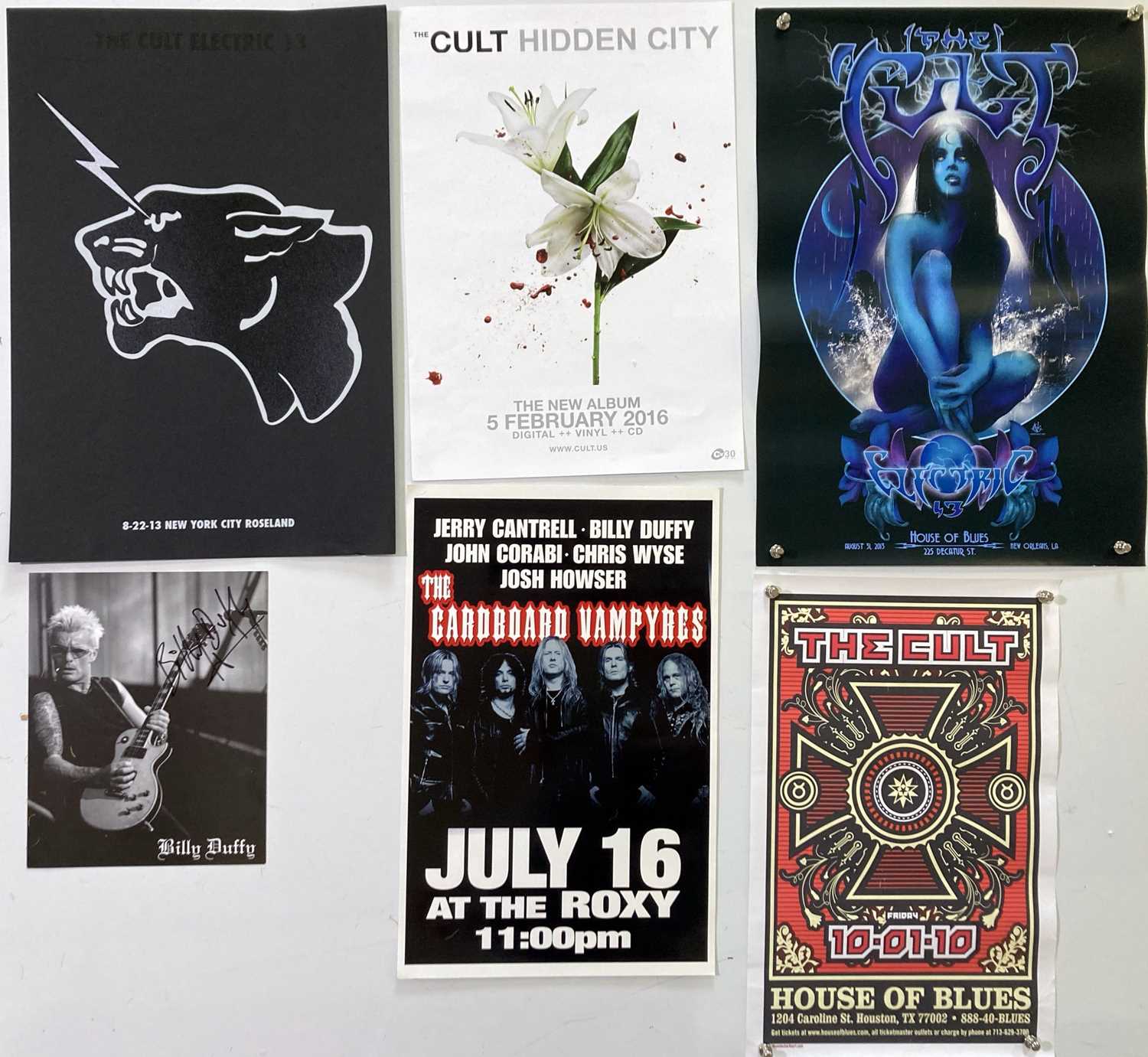 Lot 601 - BILLY DUFFY / THE CULT - POSTERS AND SIGNED ITEMS.