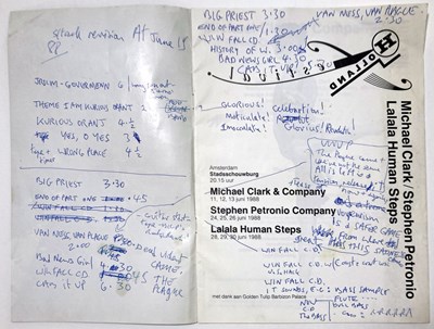 Lot 450 - THE FALL / MARK E. SMITH - AN ANNOTATED PROGRAMME FOR I AM CURIOUS, ORANGE PREMIERE.