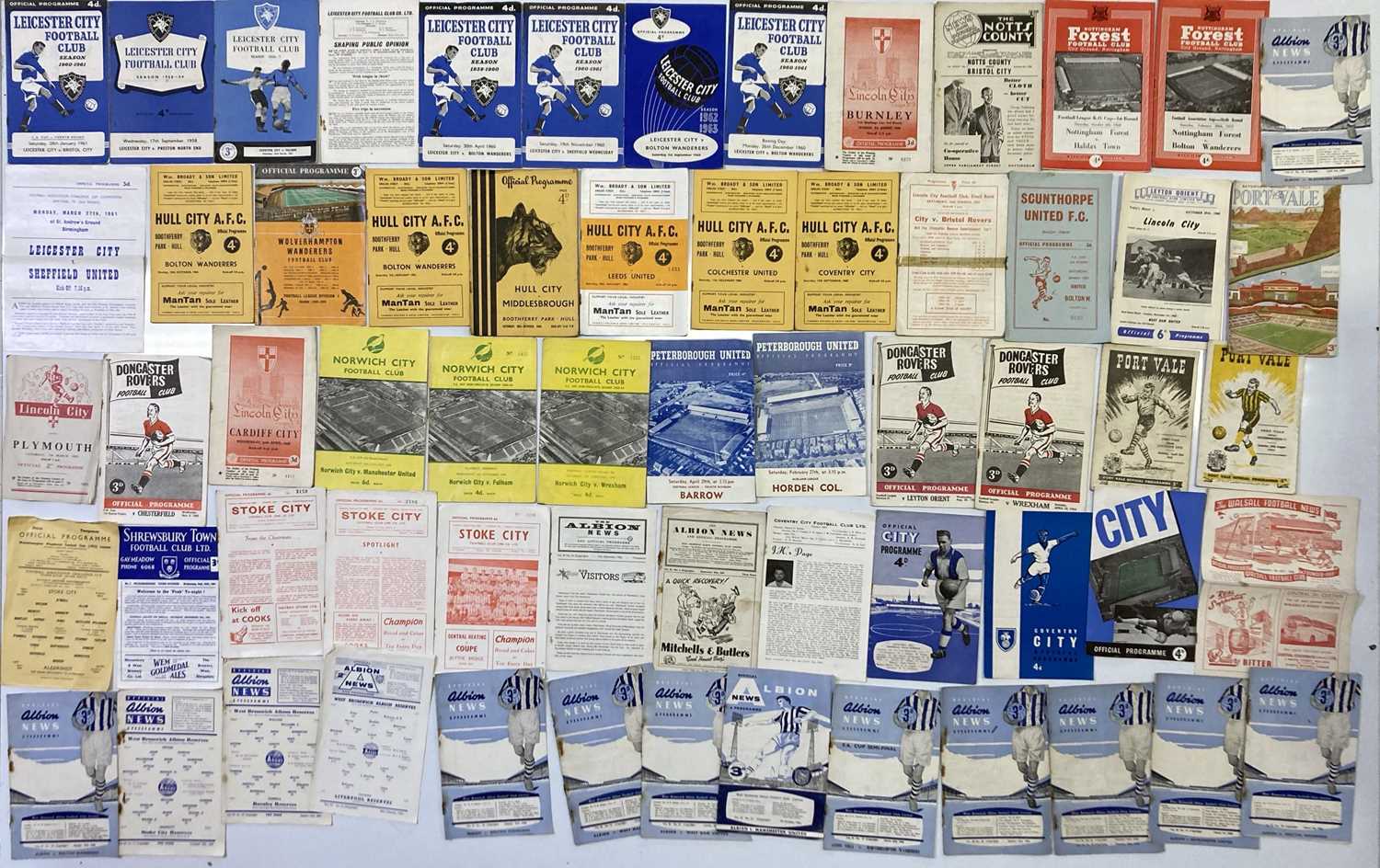 Lot 52 - FOOTBALL PROGRAMMES - MIDLANDS/EASTERN CLUBS 1950S/60S.