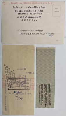 Lot 433 - ELVIS MEMORABILIA INC CONCERT TICKETS FOR CANCELLED CONCERT.