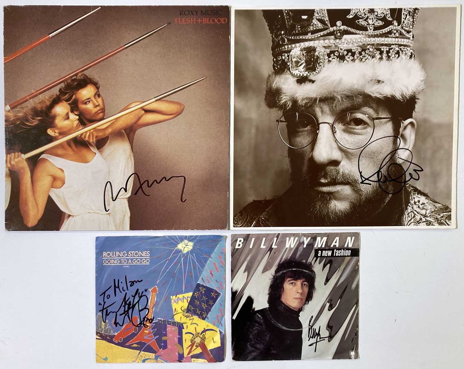 Lot 299 - SIGNED RECORDS - ROCK LEGENDS - ROLLING STONES / ROXY MUSIC.