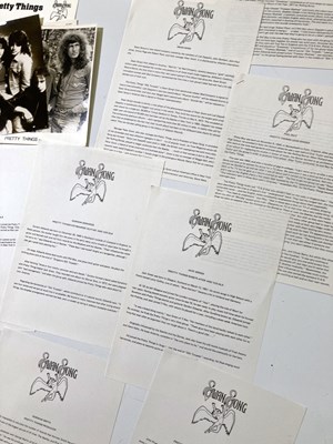 Lot 77 - PRESS KIT ARCHIVE - SWAN SONG - AN ORIGINAL PRETTY THINGS PRESS PACK.