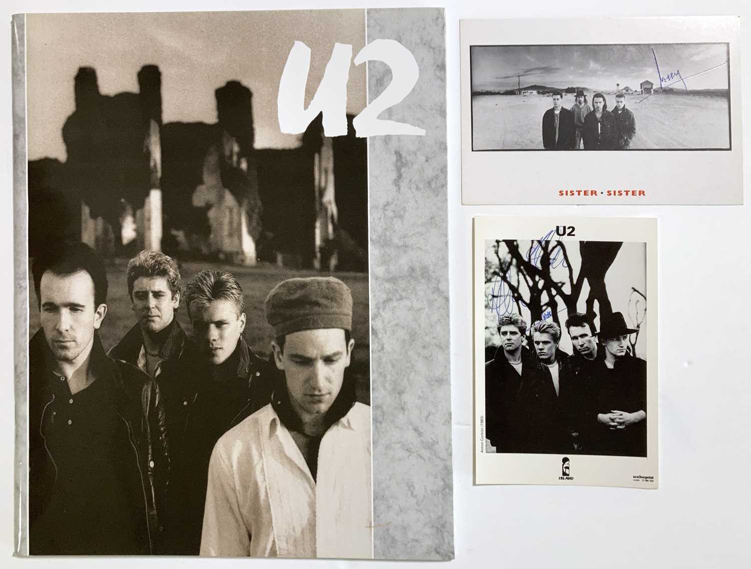 Lot 312 - U2 - BAND SIGNED POSTCARDS.