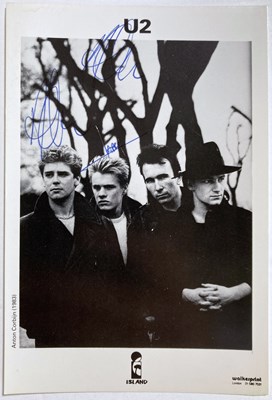 Lot 312 - U2 - BAND SIGNED POSTCARDS.