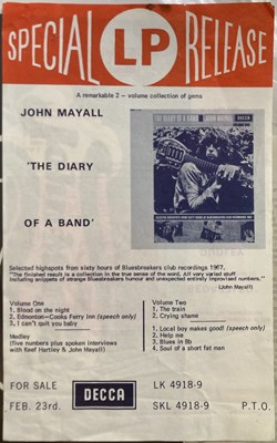 Lot 150 - JOHN MAYALL - ORIGINAL 1960S EPHEMERA INC HANDBILLS.