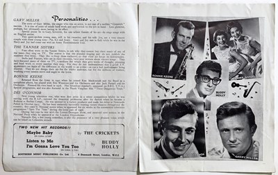 Lot 389 - BUDDY HOLLY AND THE CRICKETS - A RARE 1958 TOUR PROGRAMME.