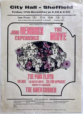 Lot 438 - JIMI HENDRIX - HANDBILL AND TICKET FOR A 1967 CONCERT