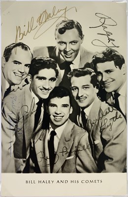 Lot 408 - BILL HALEY SIGNED POSTCARD.