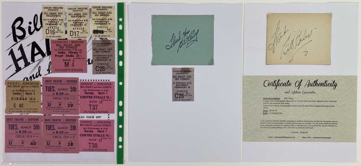 Lot 409 - BILL HALEY - AUTOGRAPHS AND TICKET COLLECTION.