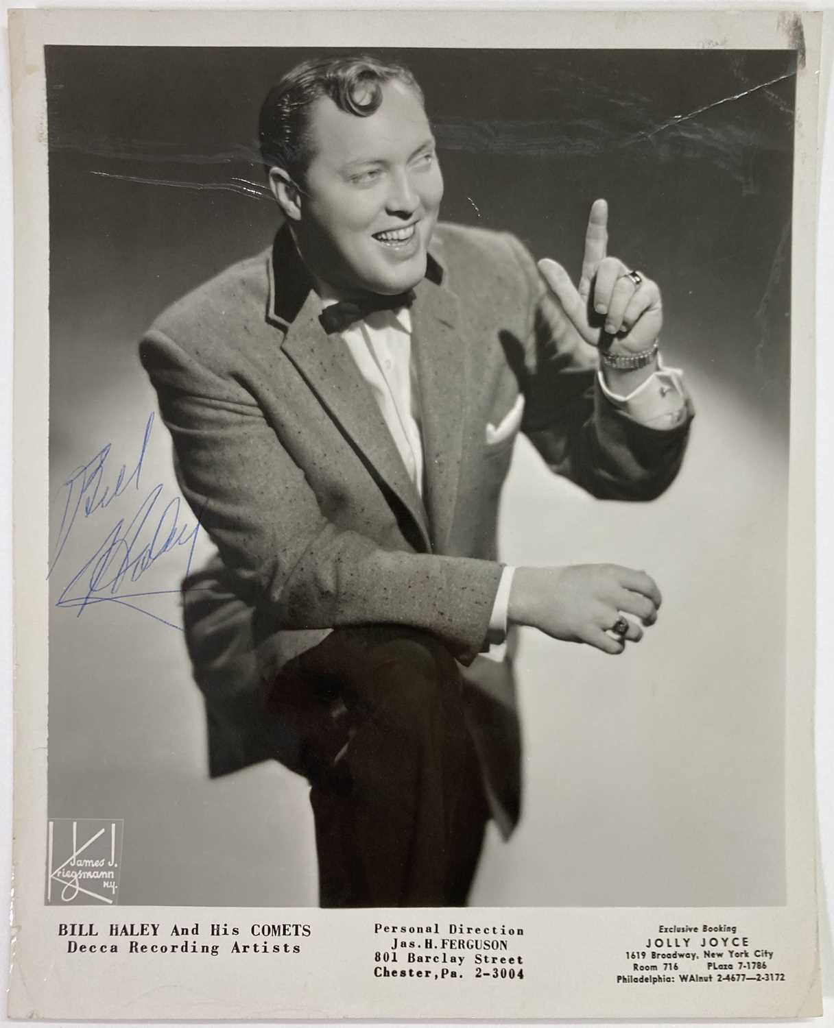 Lot 412 - BILL HALEY - SIGNED PHOTO.