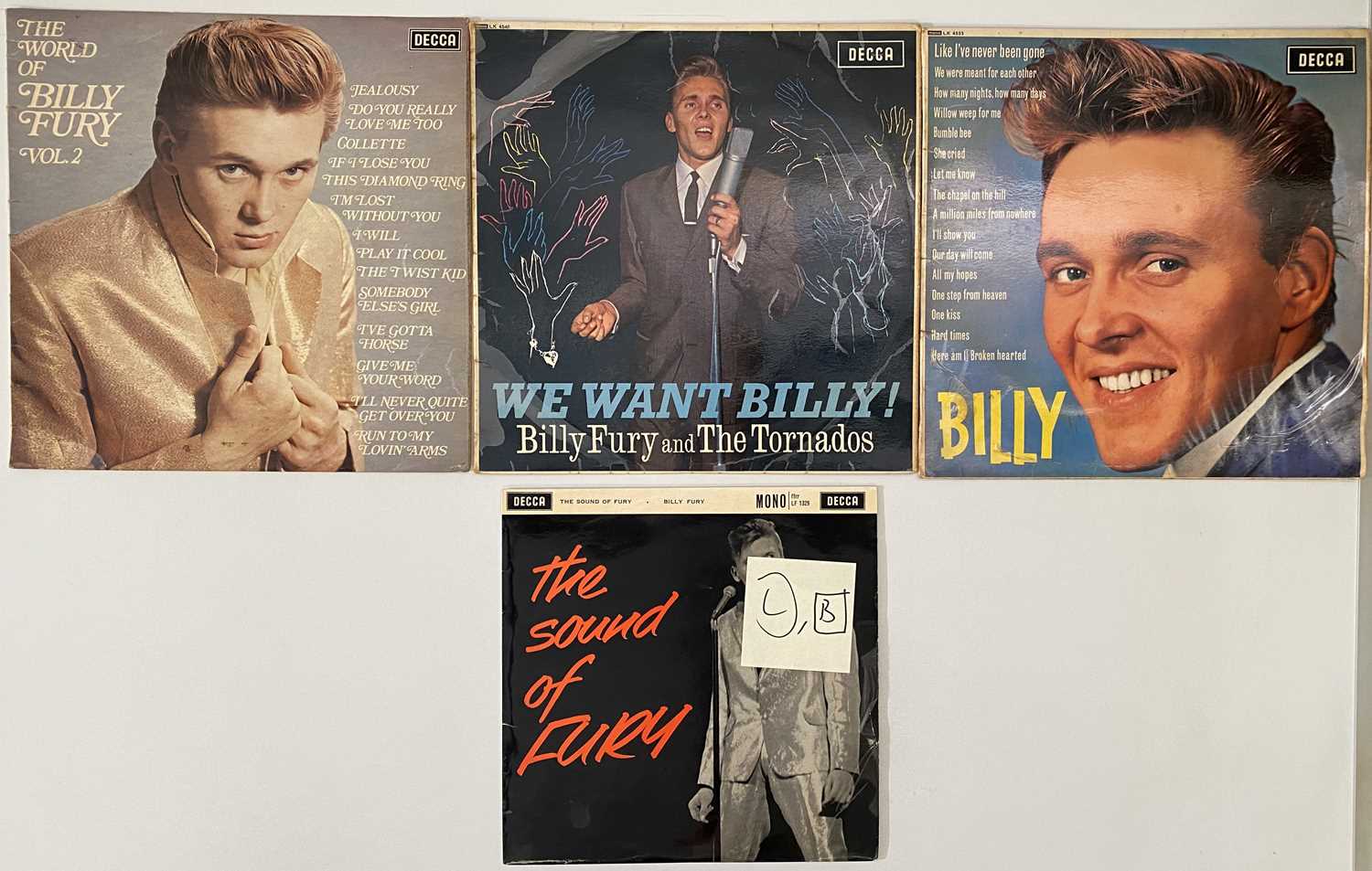 Lot 1022 - BILLY FURY - UK LP/10"/EP COLLECTION