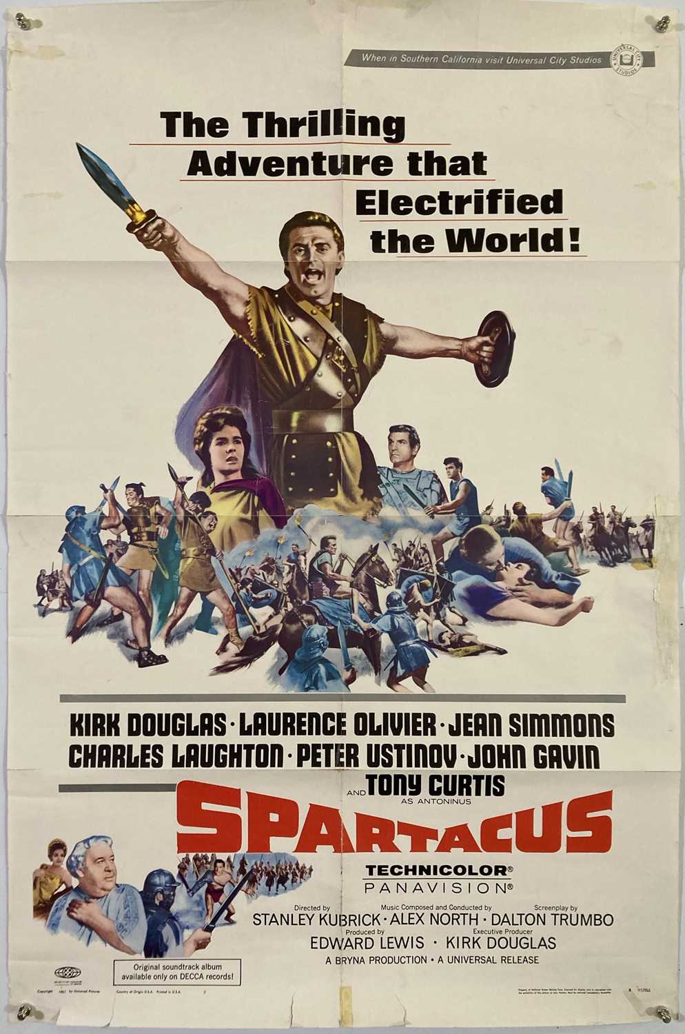 Lot 130 - SPARTACUS (1967) ONE SHEET POSTER.