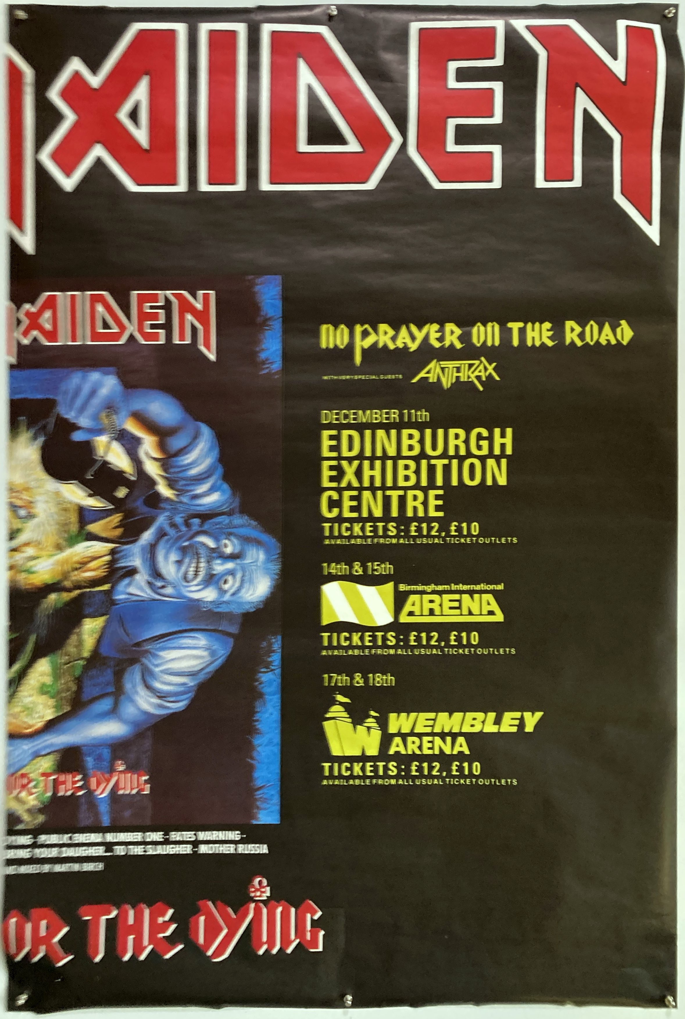 Lot 247 - IRON MAIDEN TWO-PART 1990 BILLBOARD POSTER.