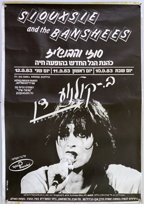 Lot 250 - SIOUXSIE AND THE BANSHEES - ORIGINAL ISRAELI CONCERT POSTER.