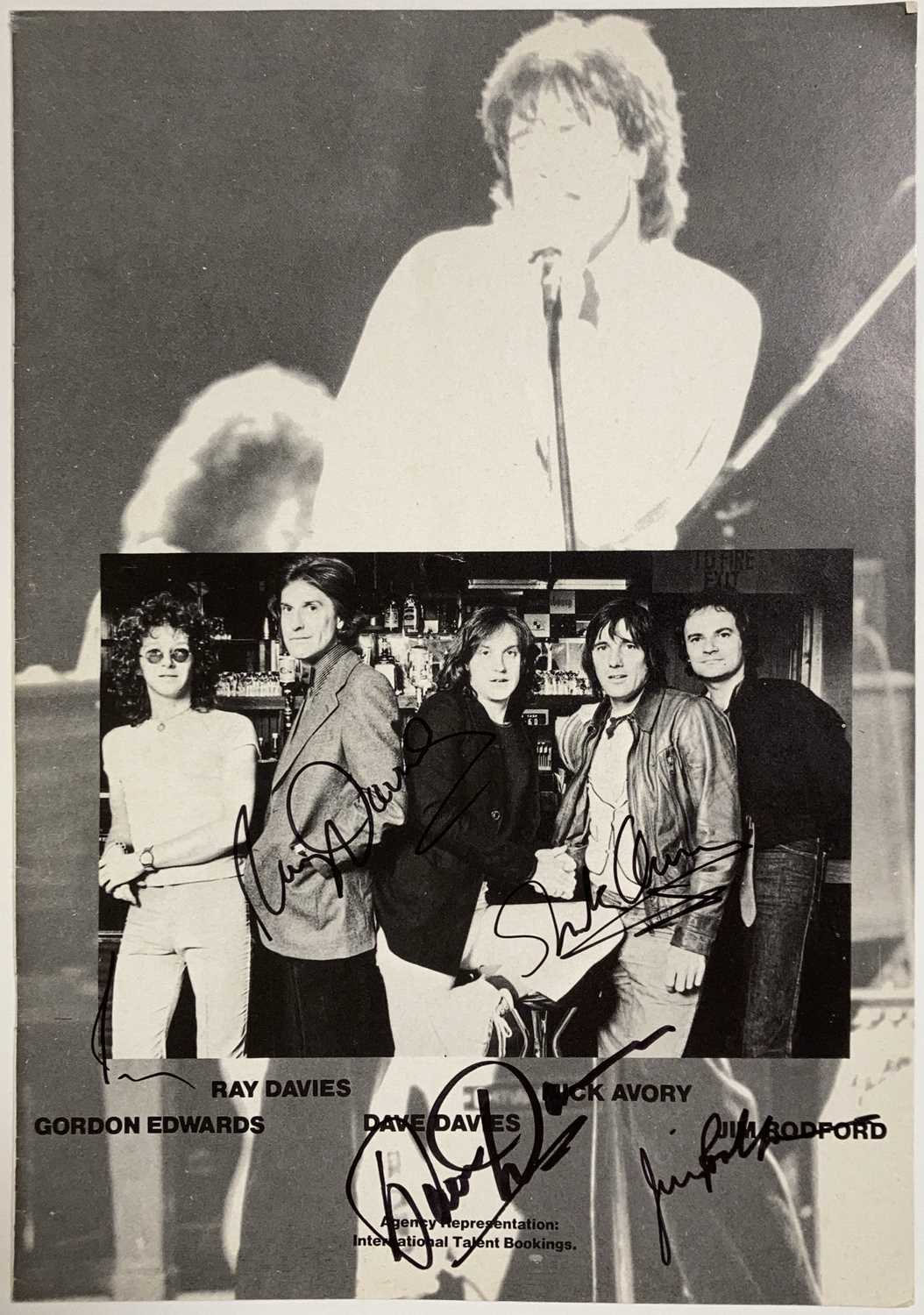 Lot 337 - THE KINKS - A SIGNED CONCERT PROGRAMME.