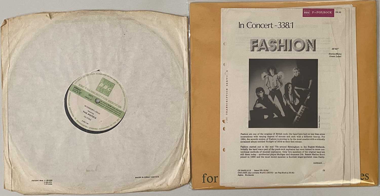 Lot 890 - FASHION/ WANG CHUNG/ THE MOTELS - BBC TRANSCRIPTION LPs