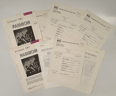 Lot 890 - FASHION/ WANG CHUNG/ THE MOTELS - BBC TRANSCRIPTION LPs
