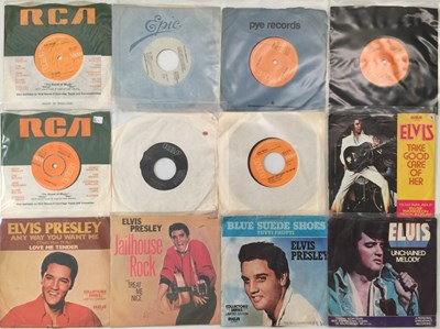Lot 1043 - ELVIS PRESLEY - 7" COLLECTION (WITH OG UK HMV RELEASES)