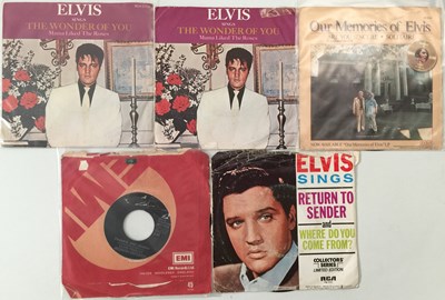 Lot 1043 - ELVIS PRESLEY - 7" COLLECTION (WITH OG UK HMV RELEASES)