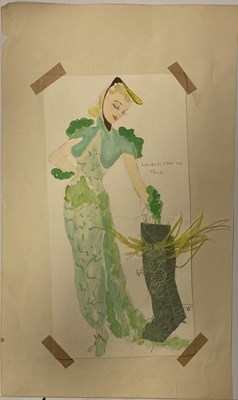 Lot 216 - HILDA WETTON (1896-1980) - HAND DRAWN WINDMILLS THEATRE SHOWGIRL COSTUME DESIGN