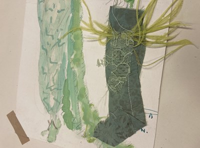 Lot 216 - HILDA WETTON (1896-1980) - HAND DRAWN WINDMILLS THEATRE SHOWGIRL COSTUME DESIGN