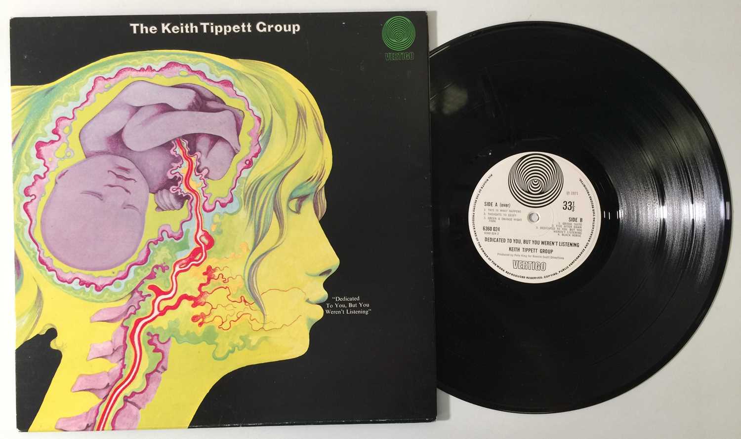 Lot 204 - KEITH TIPPETT GROUP - DEDICATED TO YOU LP (ORIGINAL UK VERTIGO SWIRL COPY - 6360 024)