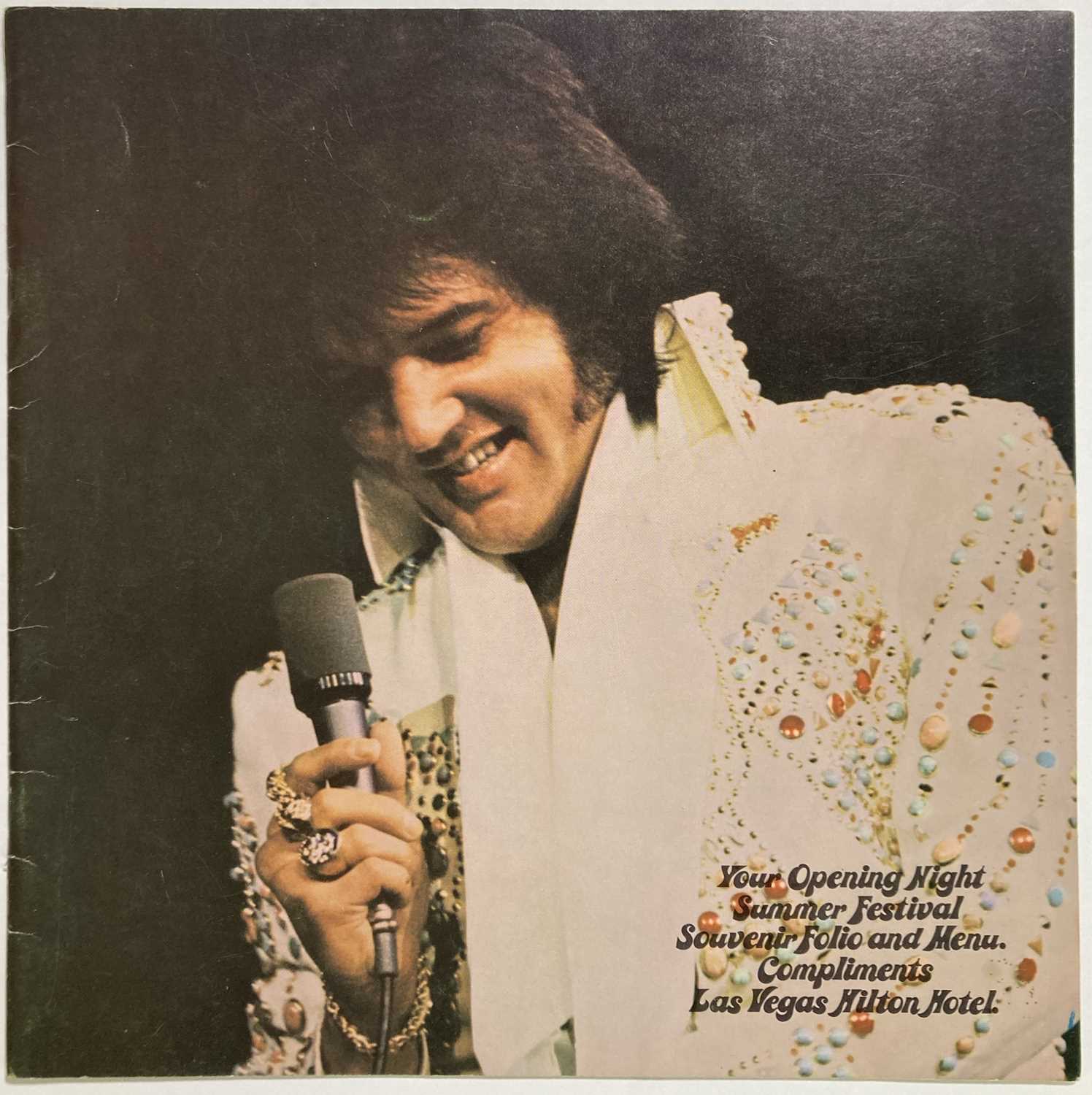 Lot 435 - ELVIS - RARE 1975 HILTON SOUVENIR MENU.