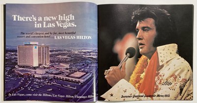 Lot 435 - ELVIS - RARE 1975 HILTON SOUVENIR MENU.