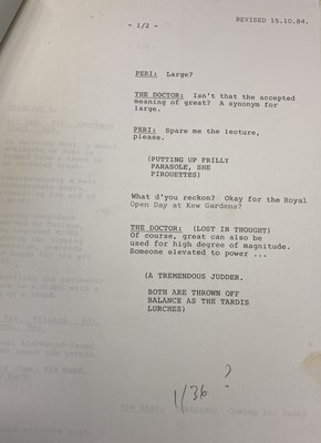 Lot 130 - DOCTOR WHO MARK OF THE RANI PART ONE ORIGINAL SCRIPT