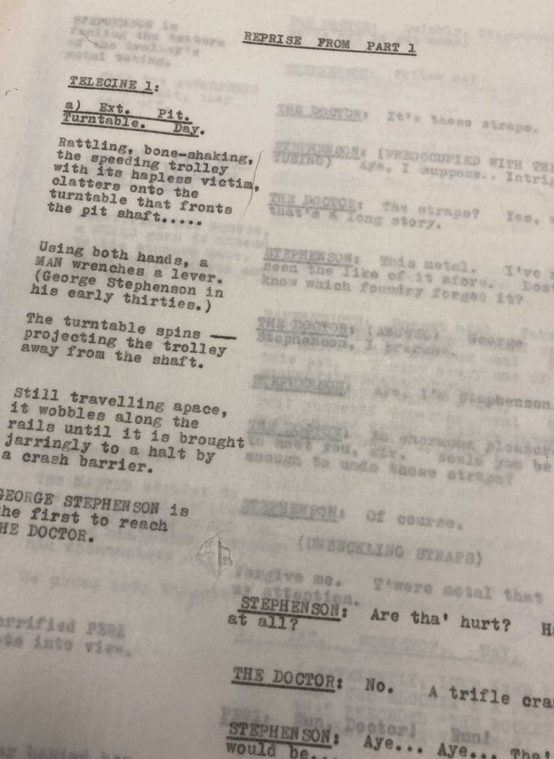 Doctor Who Script Rteadthrough Lot 132 - DOCTOR WHO MARK OF THE RANI ''REPRISE FROM