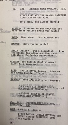 Lot 132 - DOCTOR WHO MARK OF THE RANI ''REPRISE FROM PART ONE'' ORIGINAL SCRIPT