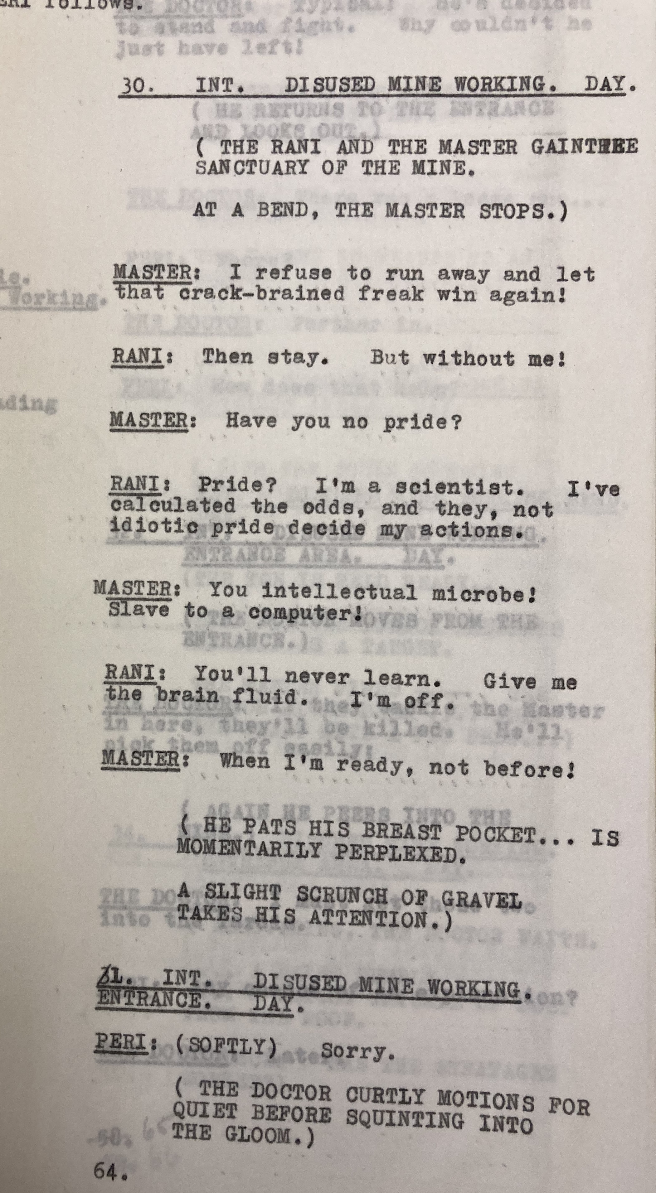 Doctor Who Script Rteadthrough Lot 132 - DOCTOR WHO MARK OF THE RANI ''REPRISE FROM