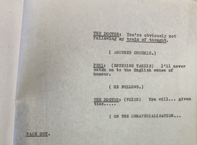 Lot 132 - DOCTOR WHO MARK OF THE RANI ''REPRISE FROM PART ONE'' ORIGINAL SCRIPT