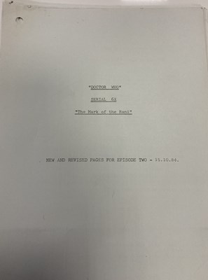 Lot 133 - DOCTOR WHO MARK OF THE RANI PART TWO ORIGINAL SCRIPT