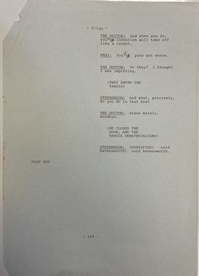 Lot 134 - DOCTOR WHO MARK OF THE RANI PART TWO ORIGINAL SCRIPT
