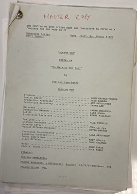 Lot 135 - DOCTOR WHO MARK OF THE RANI PART TWO ORIGINAL SCRIPT