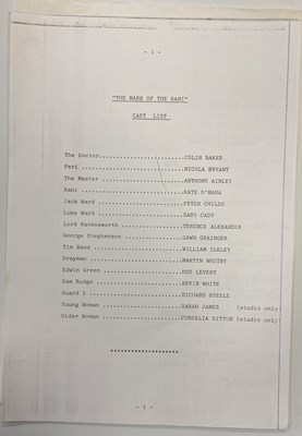 Lot 136 - DOCTOR WHO MARK OF THE RANI PART ONE & TWO SCRIPT PAGES