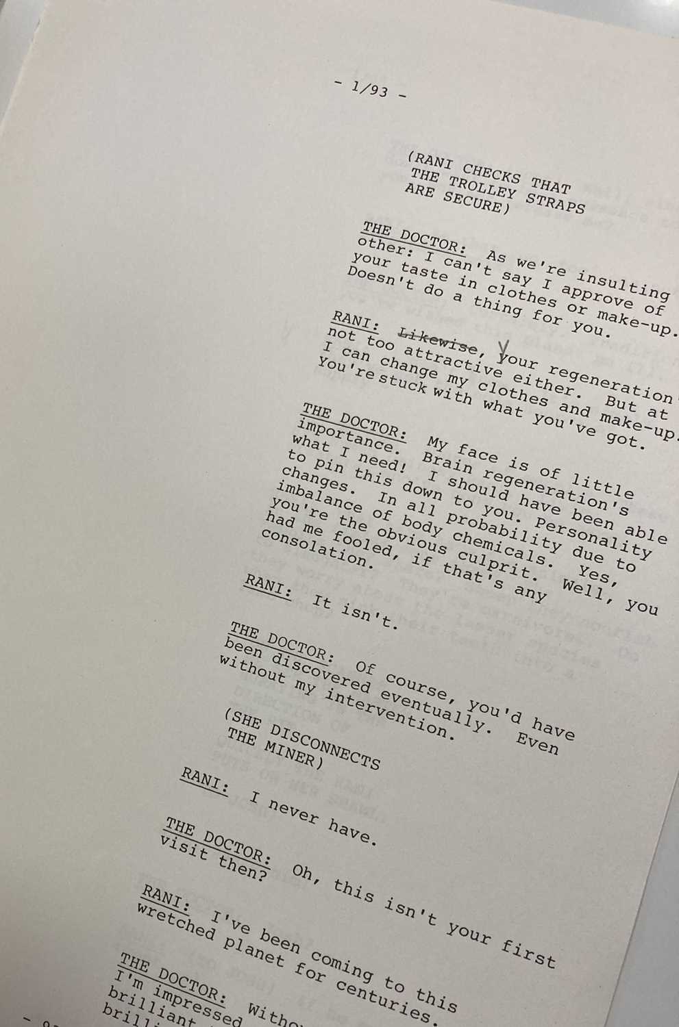 Doctor Who Script Layout Lot 136 - DOCTOR WHO MARK OF THE RANI PART ONE & TWO