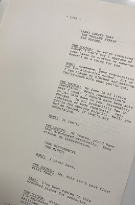 Lot 136 - DOCTOR WHO MARK OF THE RANI PART ONE & TWO SCRIPT PAGES