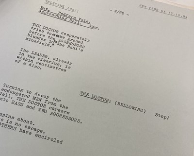 Lot 136 - DOCTOR WHO MARK OF THE RANI PART ONE & TWO SCRIPT PAGES
