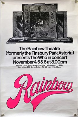 Lot 256A - THE WHO - RAINBOW THEATRE 1971 POSTER.