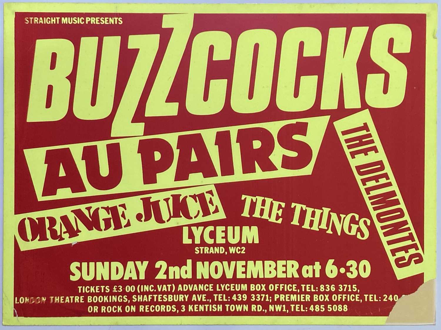 Lot 257 - BUZZCOCKS LONDON LYCEUM 1980 POSTER.