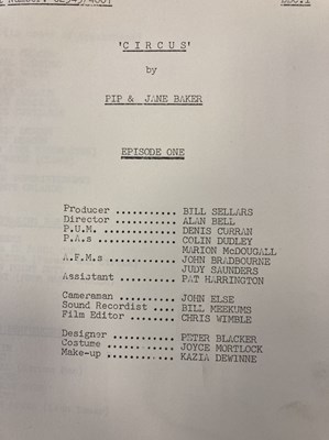 Lot 143 - PIP AND JANE BAKER SCRIPTS FOR BBC CHILDREN'S TV SERIES WATT ON EARTH & CIRCUS